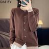 Women's Fashion Casual Fall Winter Solid Color Print Long Sleeve O-Neck Sweaters