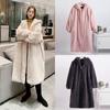 2024 Autumn and Winter New Imitation Fur Coat Women's Knee Long Sheep Shearing Coat Casual Hooded Lamb Wool Coat