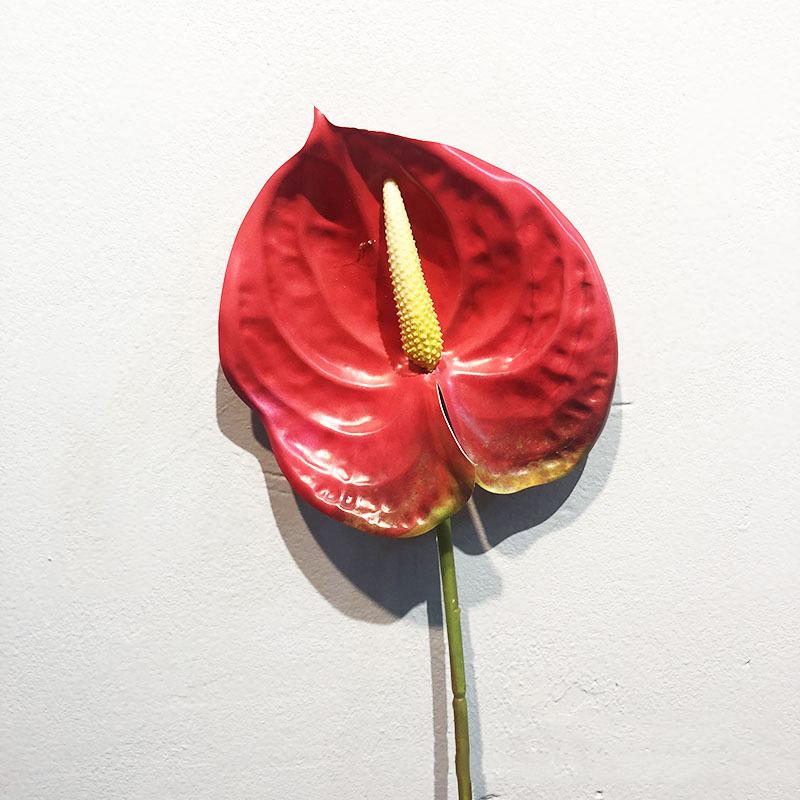 57CM Plastic Fake Single Stem Anthurium Artificial Flowers Artificial Anthurium