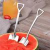 4Pcs/Set New Shovel Spoons Stainless Steel Teaspoons Creative Coffee Spoon For Ice Cream Dessert Tableware Scoop Cutlery Set
