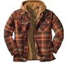 Men's European & American Plaid Cotton Hooded Jacket - Autumn/Winter Style