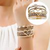 Bohemian Heart Charm Six-layer Artificial Leather Wrist Jewelry for Women Girls Gift