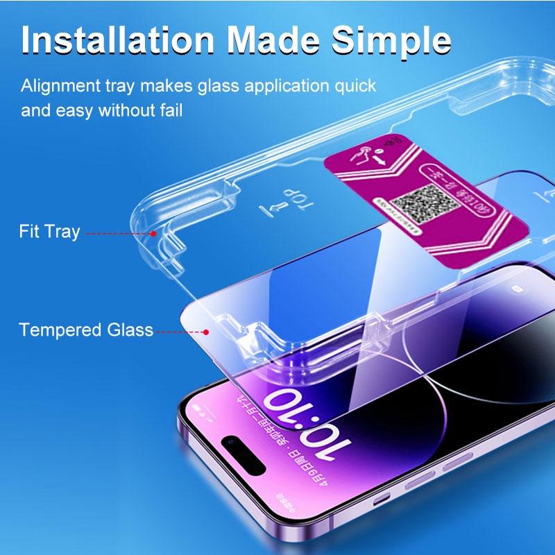 For Samsung Galaxy A14 A24 A34 A54 A15 A25 A35 A55 A16 A26 A36 A56 Easy Install Kit Full Anti Blue Ray Tempered Glass Screen Protector