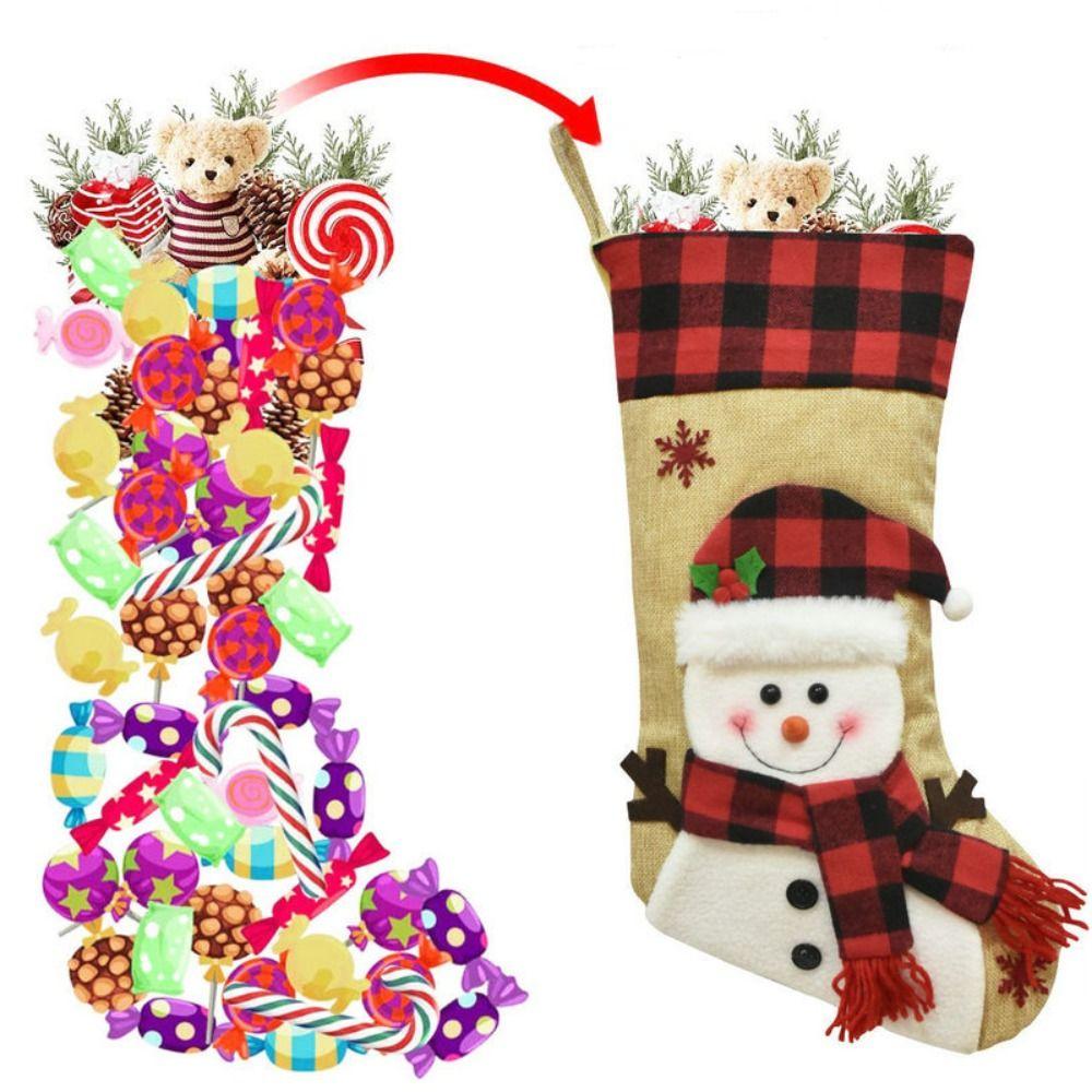 Hanging Christmas Gift Socks Large Size Xmas Gift Bag Navidad Christmas Stocking  Christmas Decor