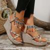 High Heel Wedges Modern Sandals Mixed Color Summer Outside Women's Shoes On Sale 2025 Fashion Casual Ethnic Women's Sandals