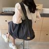 Commuter Large Capacity Denim Tote Bag Women Underarm Bag Work Shoulder Bag