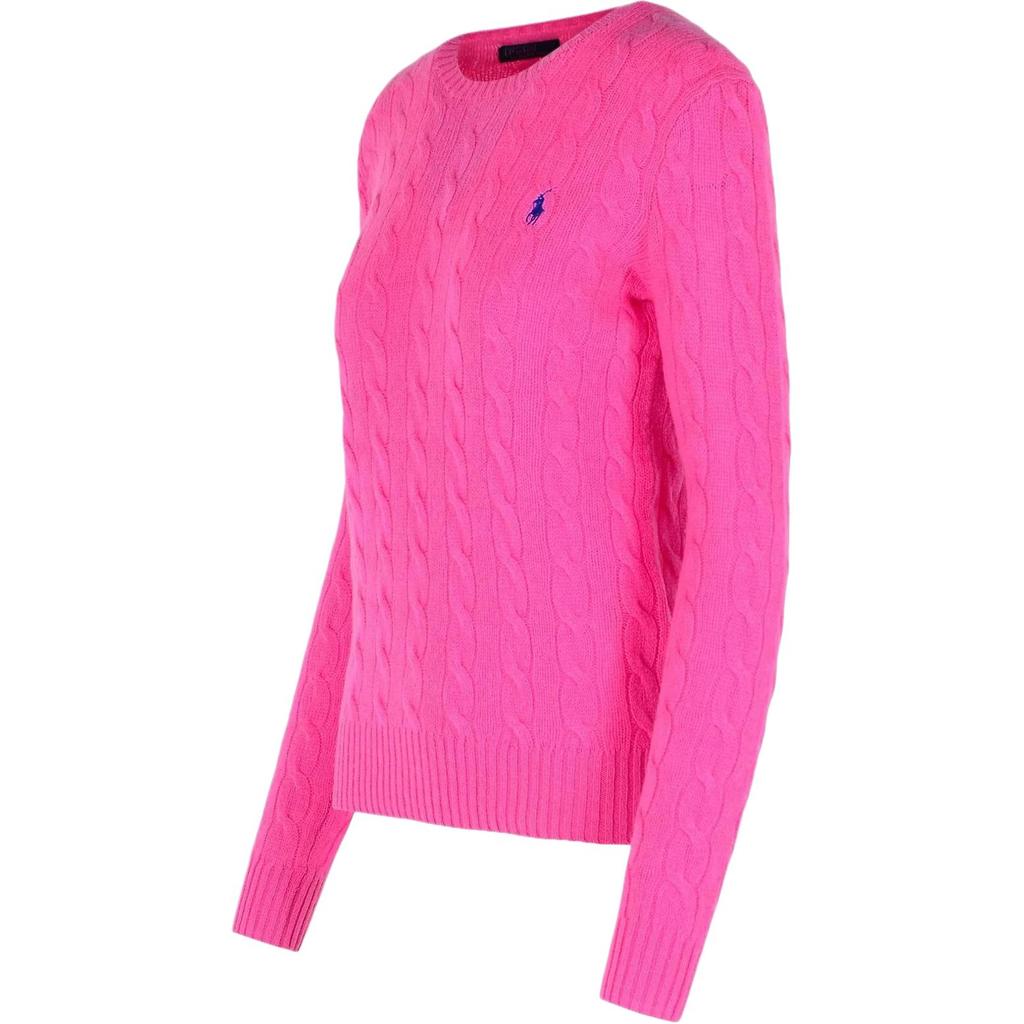 Polo Ralph Lauren Logo Embroidered Crew Neck Long Sleeve Knit Sweater Women Sweater Pink 211971865-008