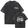 Washed Vintage Metal Rock Band Gojira Skeleton Graphic T-shirt Men Women Fashion Man Streetwear