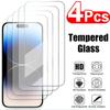 4Pcs Full Cover Tempered Glass For iPhone 15 14 13 12 11 Pro Max Screen Protector For iPhone X XR XS Max 12 13 Mini 14 Plus Glass