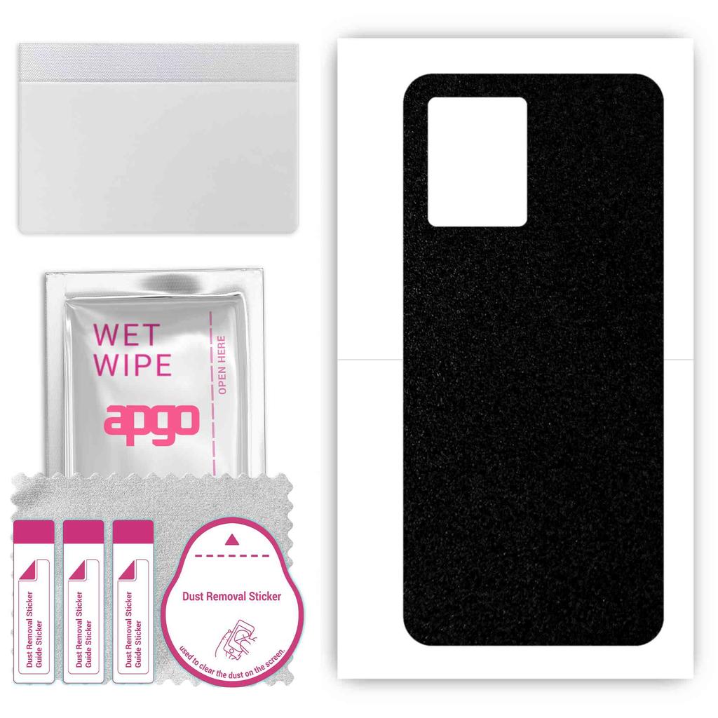 apgo Protective Skin Sticker for the Back Compatible with Oppo Reno8 4G, Wrap Film, Foil, Vinyl - Pattern Matte Black