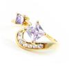 Pink Purple 'Celestina' Gold Plated Ring