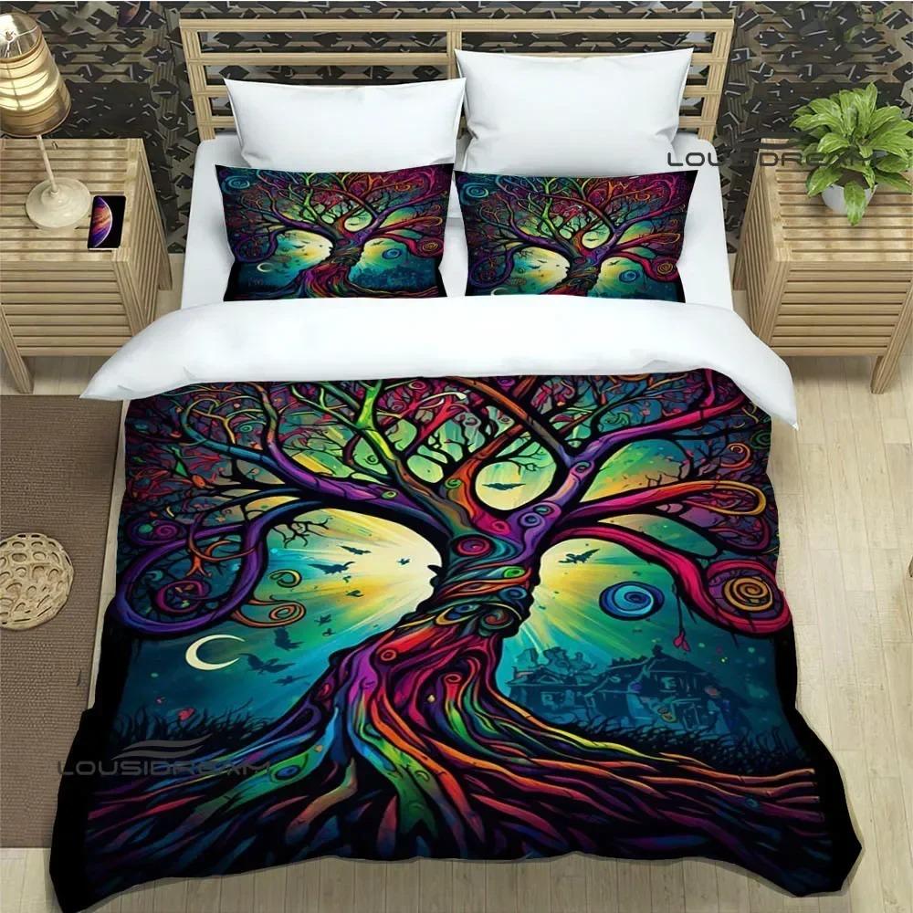 Tree of Life Printed Bedding Sets Exquisite Bed Supplies Set Duvet Cover Bed Comforter Set Bedding Set Luxury Birthday Gift