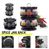 16Pcs Condiment Sets 360 Rotating Spice Jar Rack Kitchen Cruet Condiment Bottle Coffee Sugar Seal Jar Container Castor