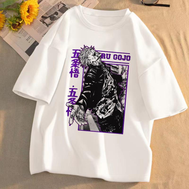 Japanese Manga Gojo Satoru T Shirt Women Tops Jujutsu Kaisen Anime T-shirt Unisex Harajuku Kawaii Short Sleeve Tee Summer Top