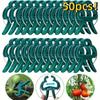 50pcs Durable Plastic Garden Plant Support Clips - Green Lever Ring Clips for Vines, Ideal for Organizing Stems & Branches