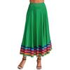 Maxi Skirt Ladies Folk Dance Skirt Elastic Waist Spanish Swing Skirt Rainbow Large Swing Hem Mexican Flamenco Performance Skirt