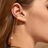 Pearl Chain Fringed Ear Bone Ear Clips Female Round Face Thin Long Ear Bone Clips No Ear Piercings Earrings Autumn
