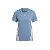 Logo Three Stripes Printed Sports Short Sleeve T-Shirt Women Tops Blue HG3160