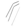 Metallic Reusable Straws with Cleaning Brush (2 Straw