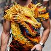 Футболка мужская с коротким рукавом и круглым воротником Novel Chinese Dragon с 3D-принтом, повседневная летняя футболка, модный уличный свитер, короткая