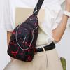 Men Crossbody Bag Geometric Print Portable Adjustable Strap Casual Oxford Cloth Sports