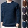 Men Fall Winter Top Round Neck Thick Warm Soft Solid Color Long Sleeve Pullover Mid Length Casual Bottoming Top Sweater Male Winter Clothes