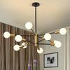 Modern Sputnik Chandelier - 10 Light Chandelier with Height Adjustment(bulb NOT Included), Black and Gold Finish for Kitchen, Bedroom and Foyer