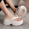 8.5 Cm Elevated Shoes Summer Flip Flops Women Chunky Platform Slippers Outdoor Fashion Streetwear Woman High Wedged Slides Shoes