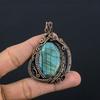 Labradorite Pendant, Handmade Gemstone 999 Copper Wire Wrapped Pendant Antique Jewelry, For Gift Silver Jewelry