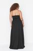 Women's Style Plus Size Black Woven Thin Strap Evening Dress