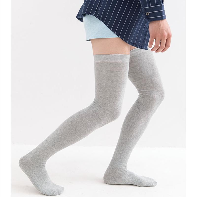 Man Thigh High Socks Cotton Long Socks Over Knee Socks Male Thigh High Stockings