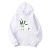 Teens Cute Cat and Plant Print Hoodies Casual Couple Hip Hop Streetwear Spring Long Sleeve Hoody Sweatshirts
