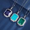 Jewelry Copper Bottom Gold-Plated Fashion Simulation Color Treasure Square 16 * 20 Pendant Item Women