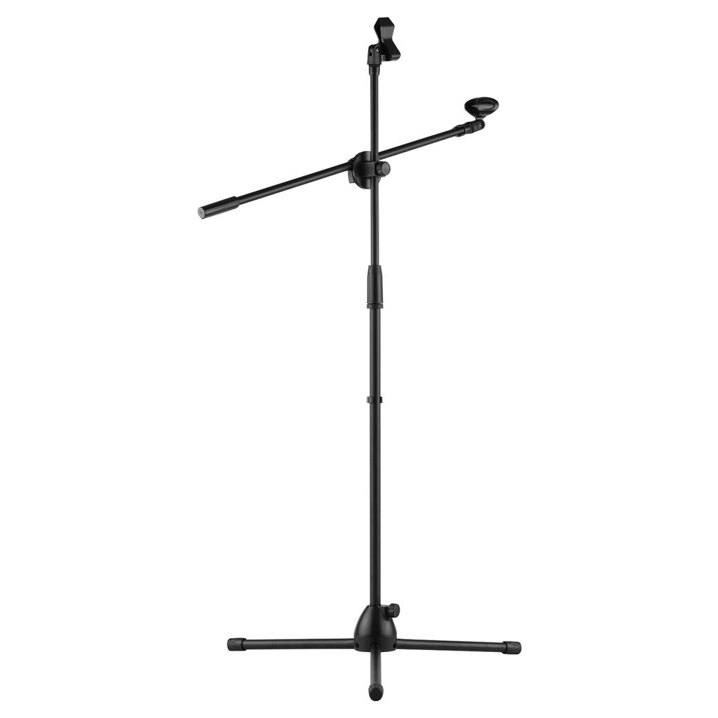 Microphone Tripod Stand Boom Floor Model Adjustable Height Light Weight Heavy Duty Collapsible for