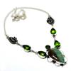Chrysoprase Peridot Gemstone 925 Silver Plated Jewelry Necklace 18"