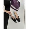 Summer New Bow Medium Stiletto Shoes Bag Head Half Slippers Women's Large Size High Heel Single Shoes Cool Slippers
