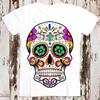 230 Gsm 100% Cotton Sugar Skull T Shirt Dia De Muertos Fashion Art Design Funny Cool Gift Top Style Tee 8985