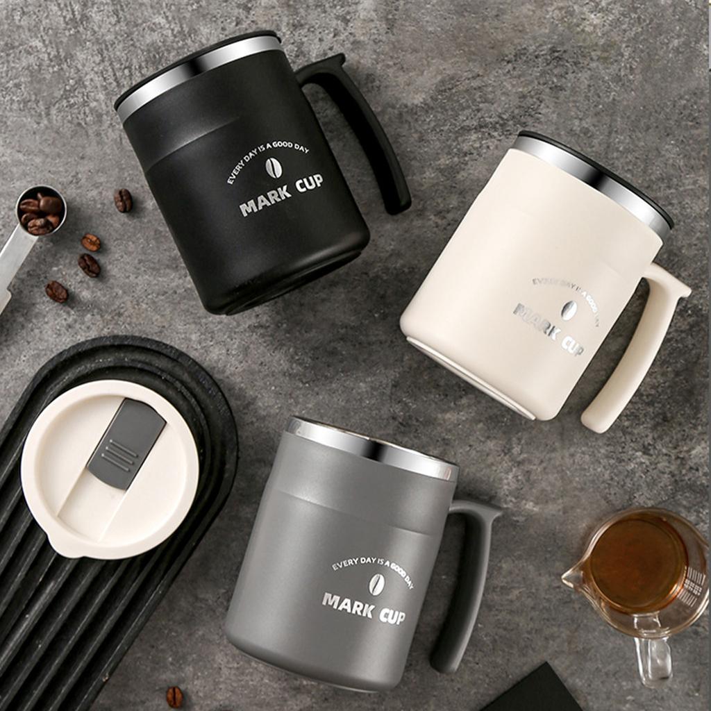 500ml Double Wall Insulated Coffee Mug With Handle School Office 304 Stainless Steel Sealed Drinking Cup Portable Drinkware