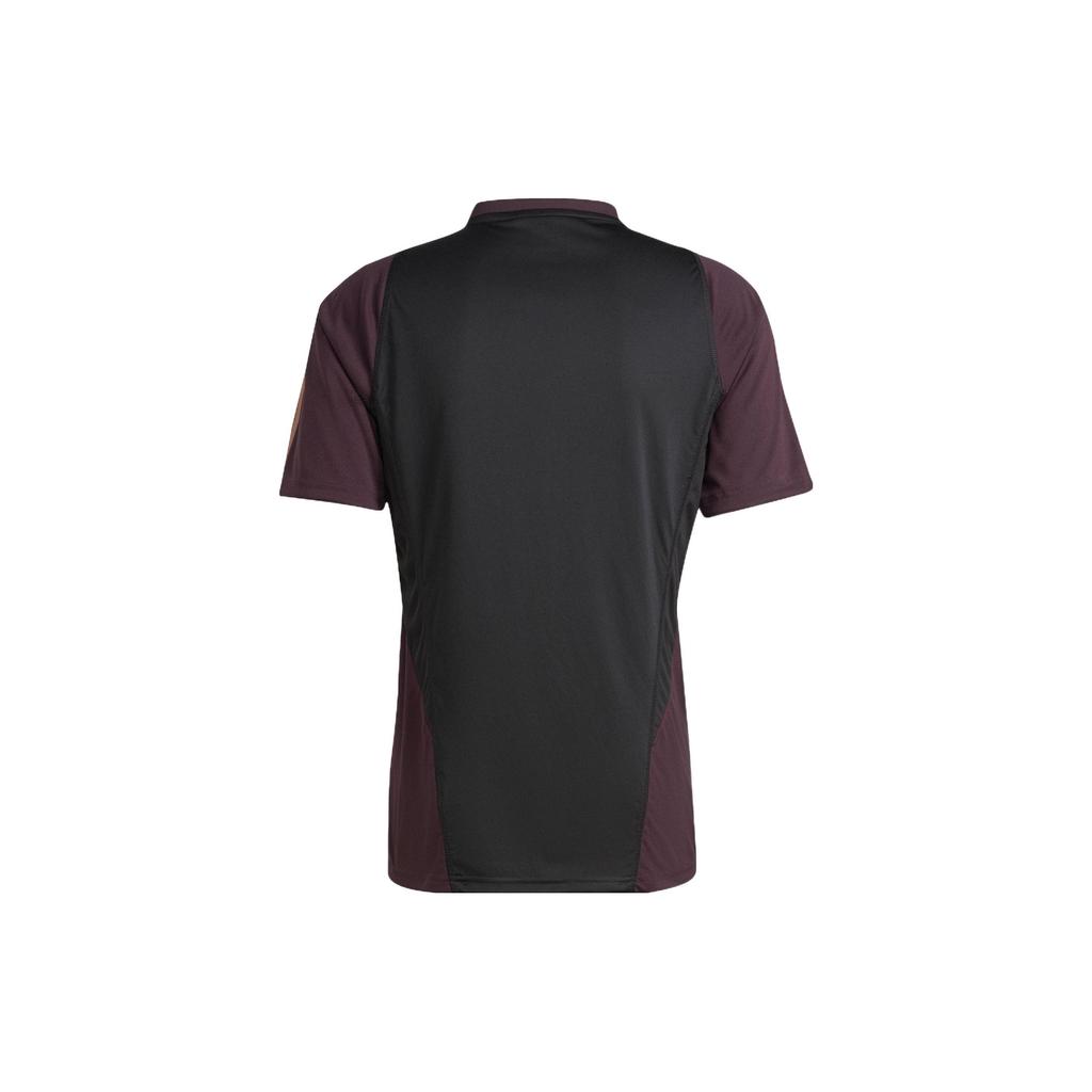 Adidas Germany Team Tiro 23 Logo Patch Short Sleeve Soccer Jersey Men Tops Burgundy HF3990