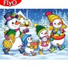 5D DIY Diamond Embroidery Christmas Snowman Handicraft Diamond Painting Landscape Winter Craft Kit Decor For Home