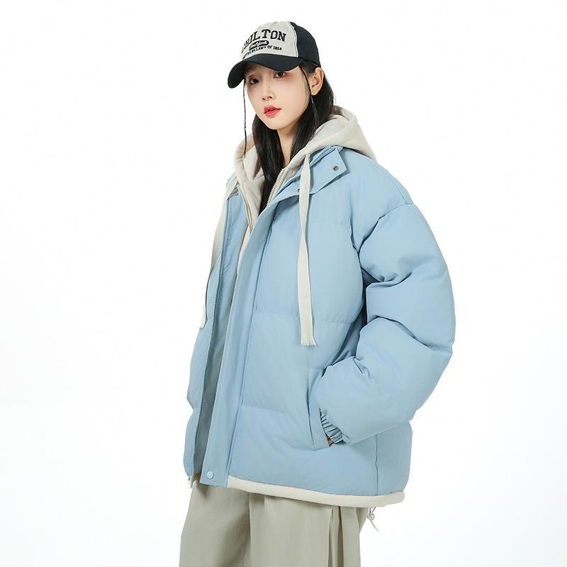 Men's Casual Cotton Jacket Hooded Solid Color Winter Daily