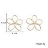 Hollow Big Five-petaled Flower Metal Line Drop Earrings for Women Art Brincos Hyperbole Fashion Party Jewelry