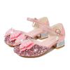 Children Princess Shoes Sequins Fashion Kids Leather Shoe Sandals Elegant Rhinestone Butterfly Girls Causal Dress Single Shoes