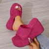 Fashion 2025 Summer New Fashion Women's Wedge Heel Platform Slippers High Heel Sandals Large Size Modern Platform Slippers