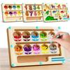 Magnetic Color Sorting Games Maze Board Pen Moving Bead Games Wooden Control Sensory Play Educational Toys For Kids