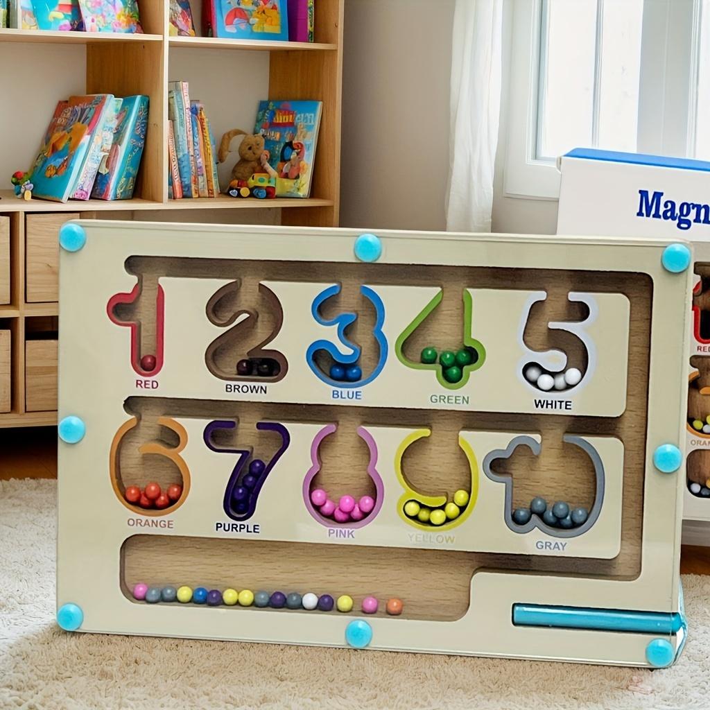 1pc Magnetic Wooden Puzzle - Color Sorting & Counting Game with Acrylic Bead Maze, Crafts, Pen