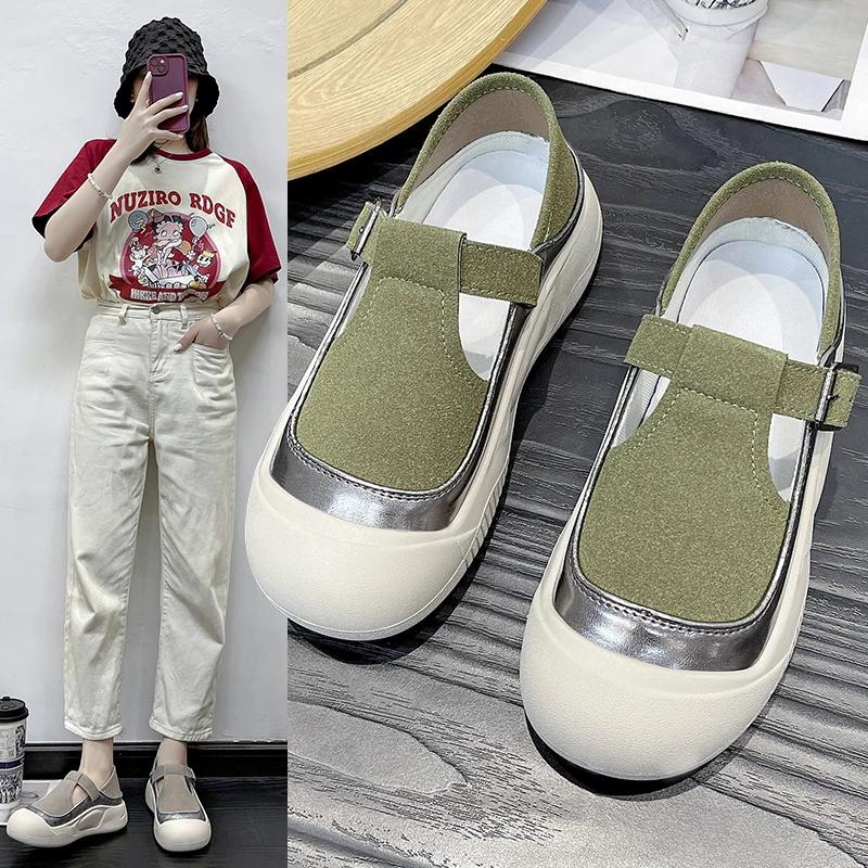 Summer Thick Sole Elevated Sandals Women's Bag Head 2024 New Hollow Breathable Leisure Retro Women's Single Shoes