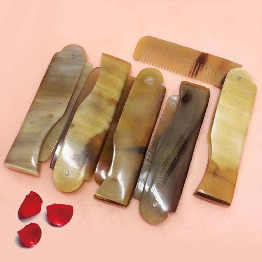 2 шт. Легкая расческа из рога быка, карманная, предотвращающая спутывание волос, прочная, складная расческа для волос, волосы