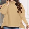 Autumn and Winter Women's Plus Size Sweater High Neck Bat Sleeve Loose Pullover Knit Sweater