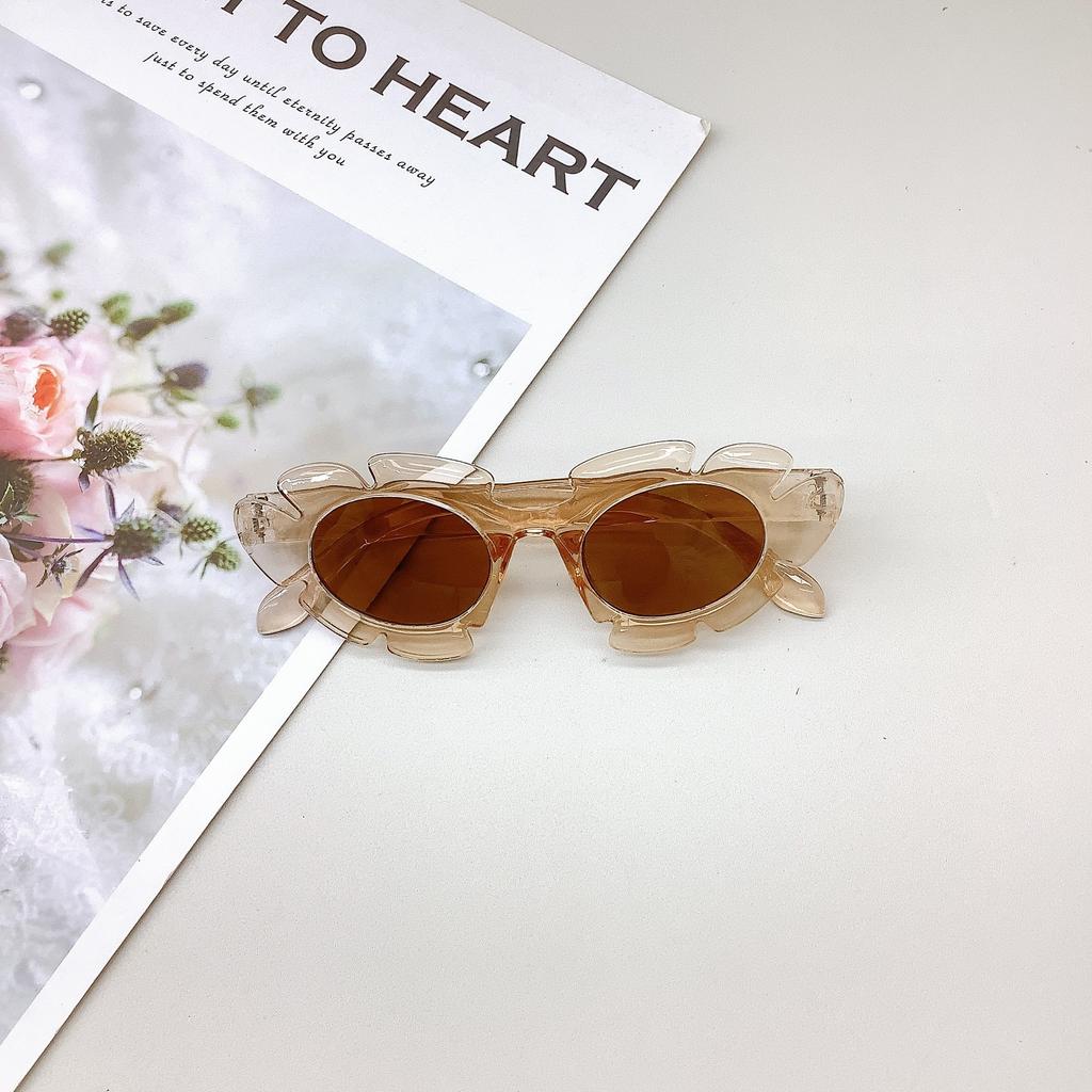 Travel Sunscreen Uv Protection Children'S Sunglasses Oval Frame Wave Cute Girls Sunglasses Sunshade Eye Protection Glasses